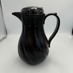 Oggi Black Thermal Carafe Insulated Coffee Pitcher Swirl Design 1L 34oz